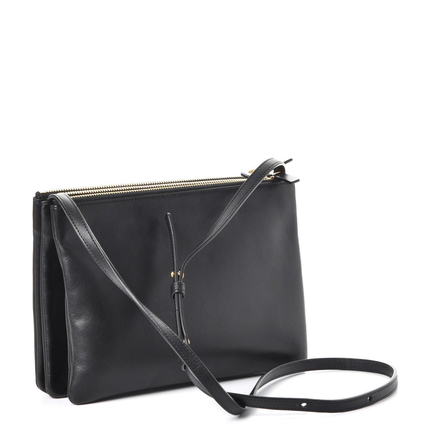 Lambskin Large Trio Crossbody Bag Black