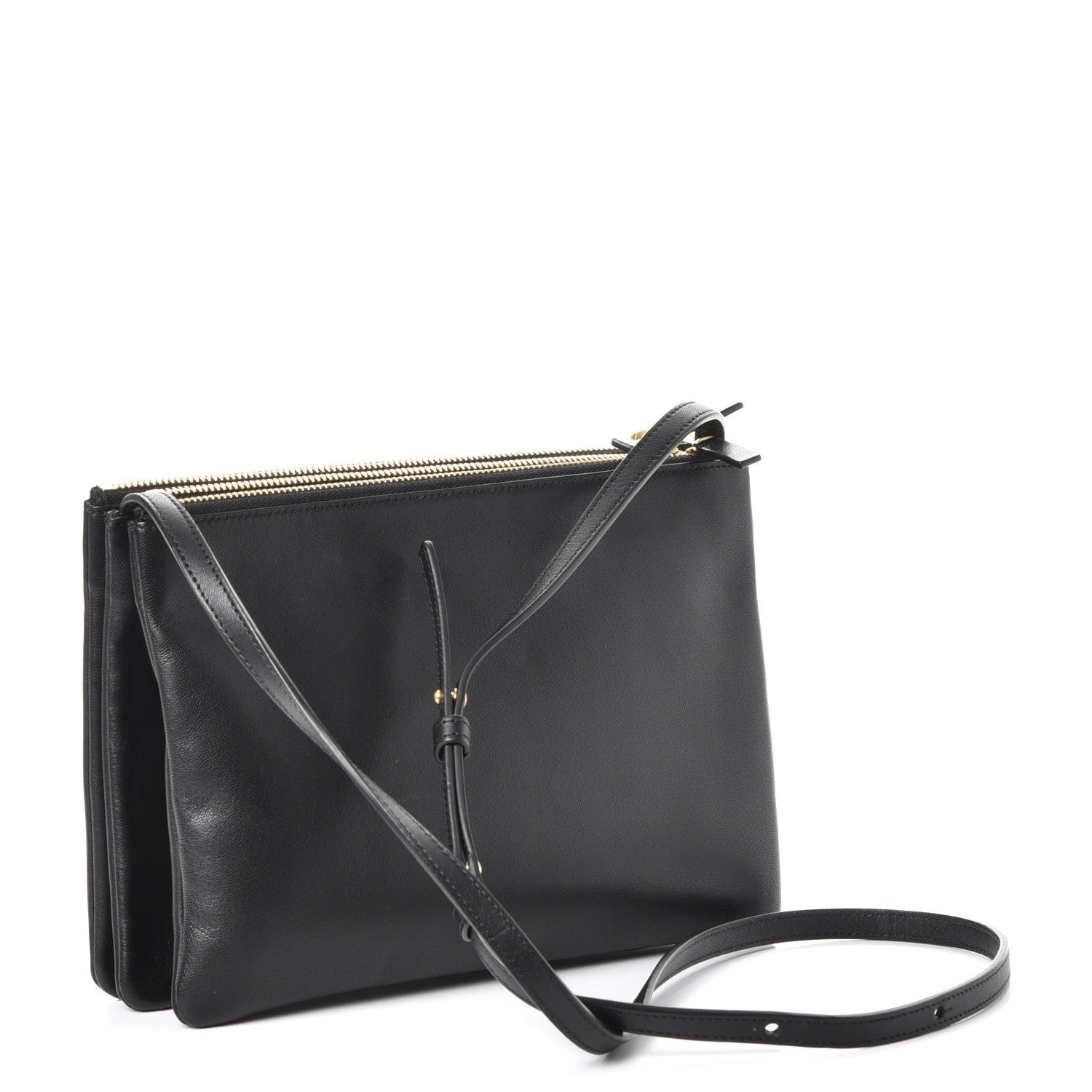 Celine Lambskin Large Trio Crossbody Bag Black 3 of 9