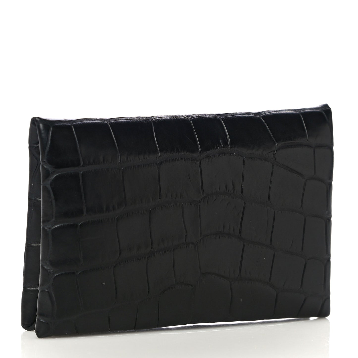 Matte Alligator Calvi Card Case Black