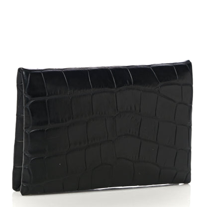 Hermes Matte Alligator Calvi Card Case Black 3 of 14