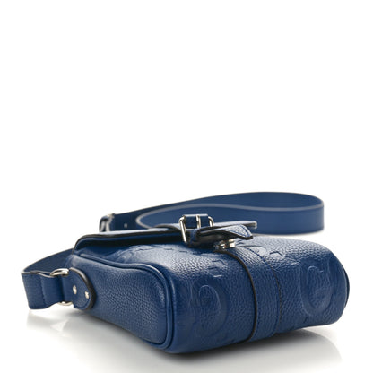 Gucci Piuma Calfskin Jumbo GG Embossed Small Messenger Bag Blue 4 of 11