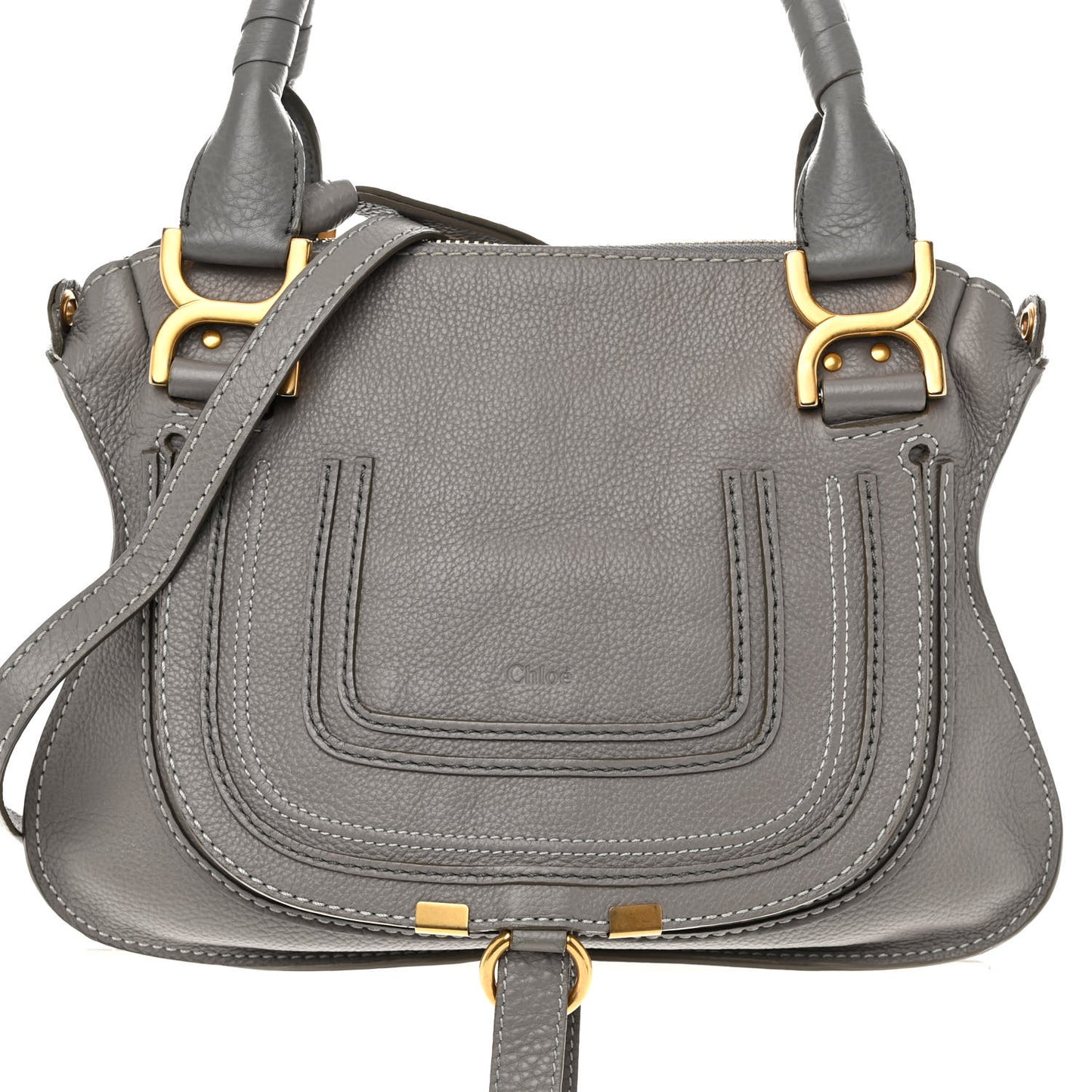 Calfskin Small Marcie Satchel Cashmere Grey