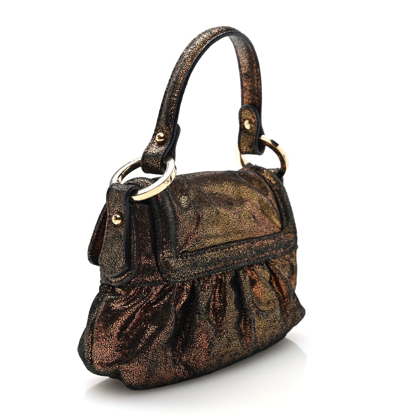 Metallic Nappa Mini Chef Shoulder Bag Bronze