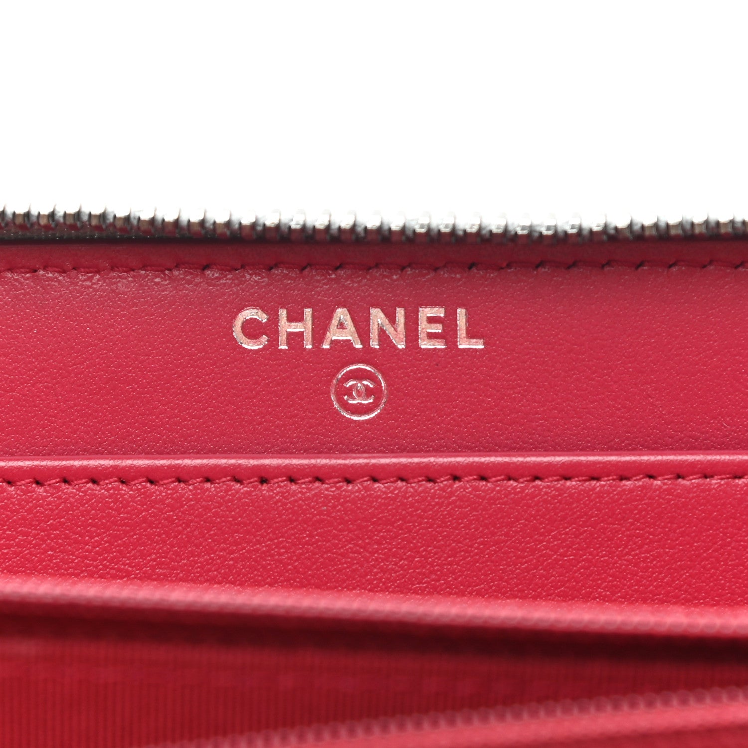 Chanel Metallic Aged Calfskin Quilted Large Gabrielle Zip Around Wallet Silver 6 of 8