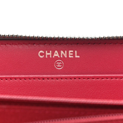 Chanel Metallic Aged Calfskin Quilted Large Gabrielle Zip Around Wallet Silver 6 of 8