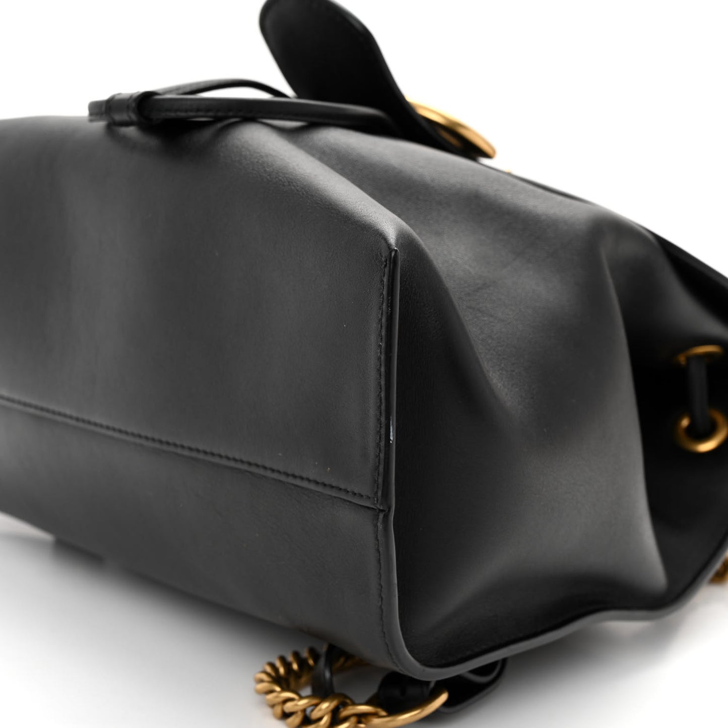Calfskin Web GG Marmont Flap Chain Backpack Black