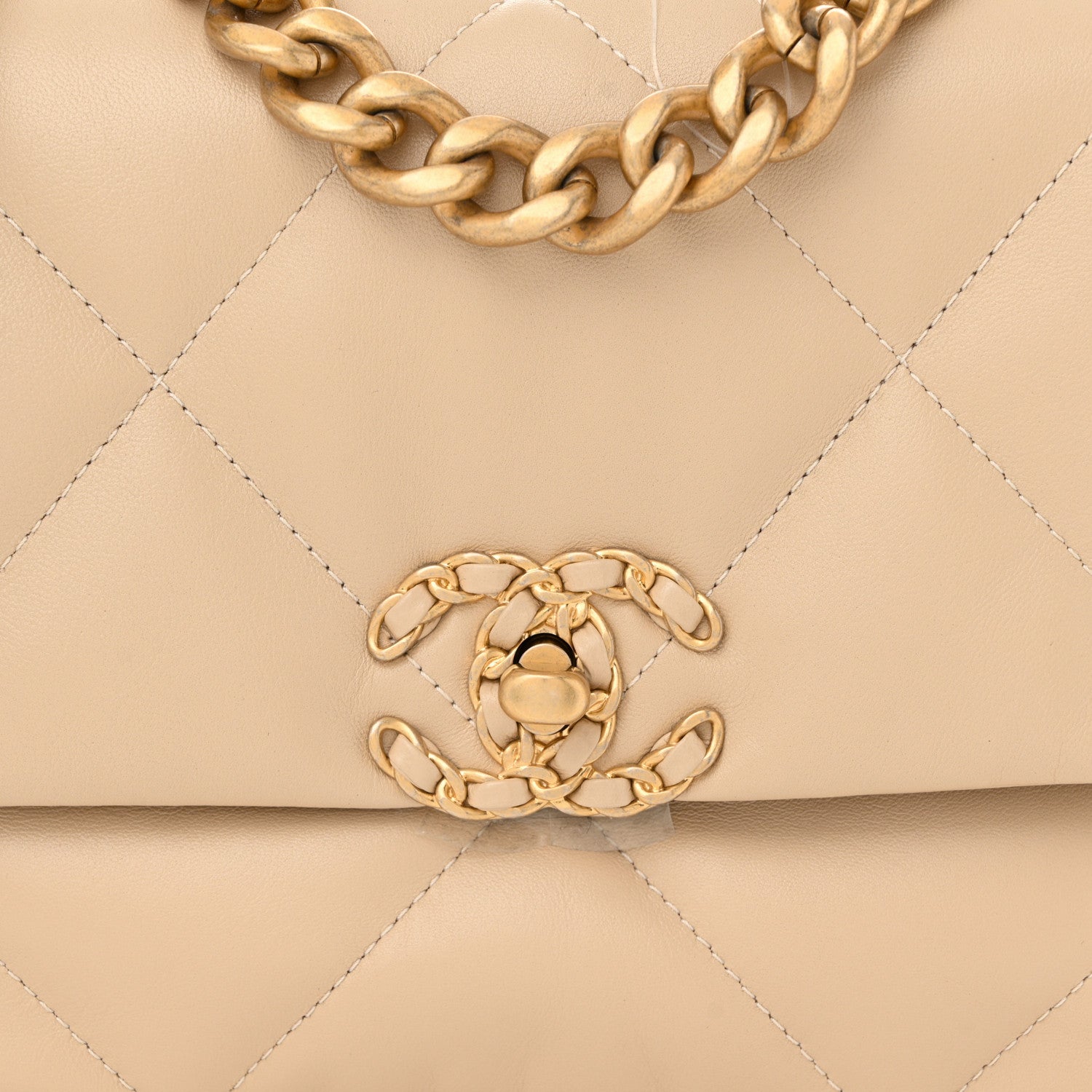 Chanel Lambskin Quilted Medium Chanel 19 Flap Beige 8 of 11