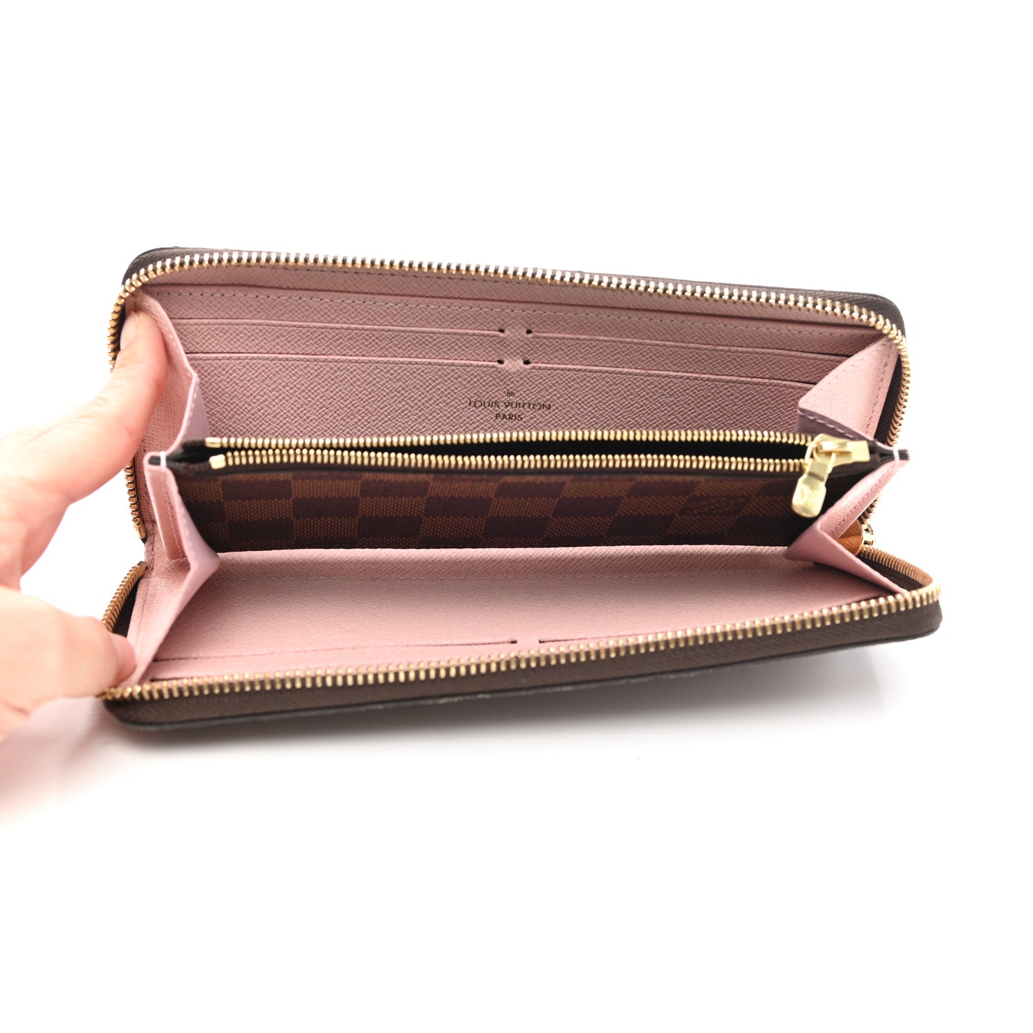 Louis Vuitton Damier Ebene Clemence Wallet Rose Ballerine 5 of 6