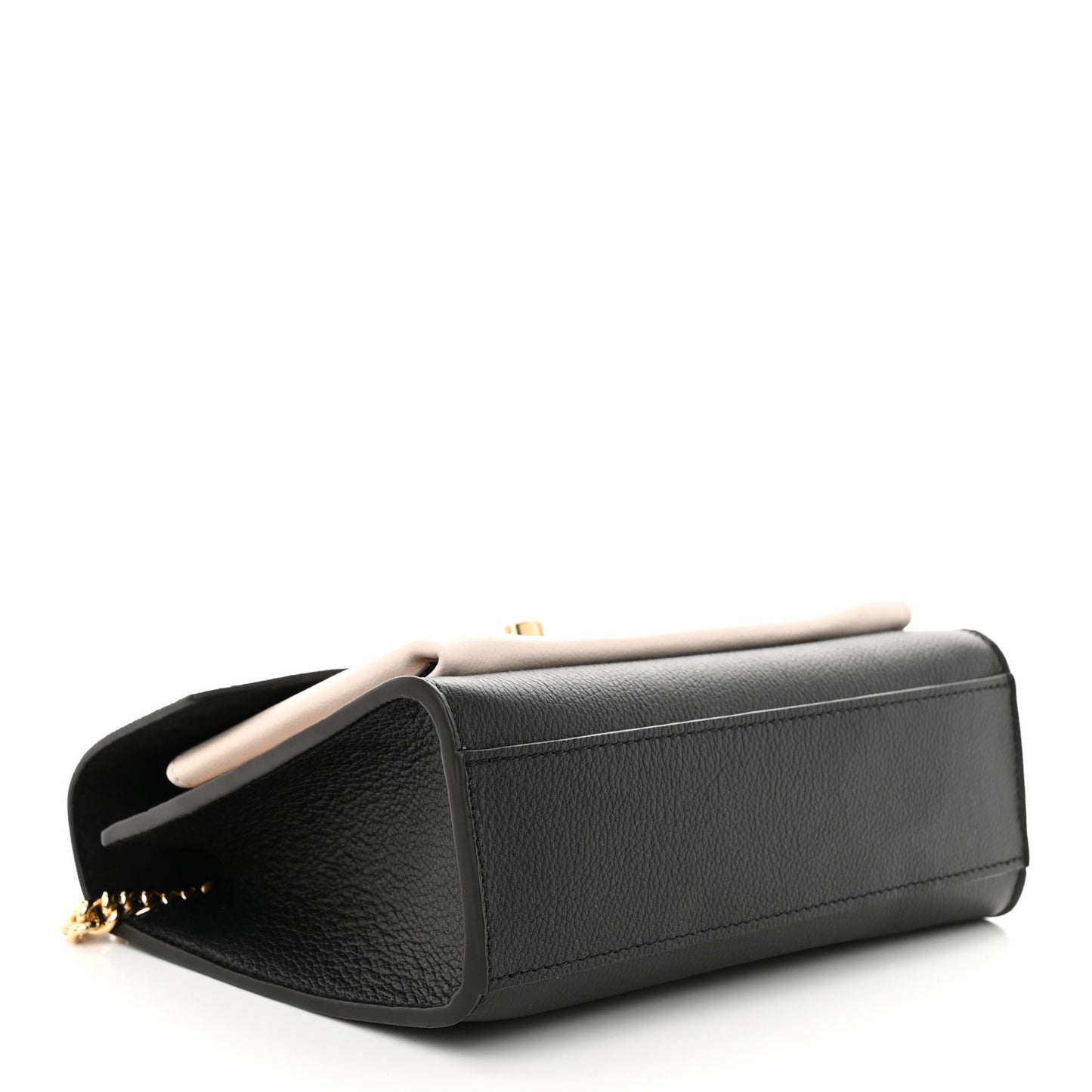 Soft Calfskin Mylockme Chain Bag BB Black Creme