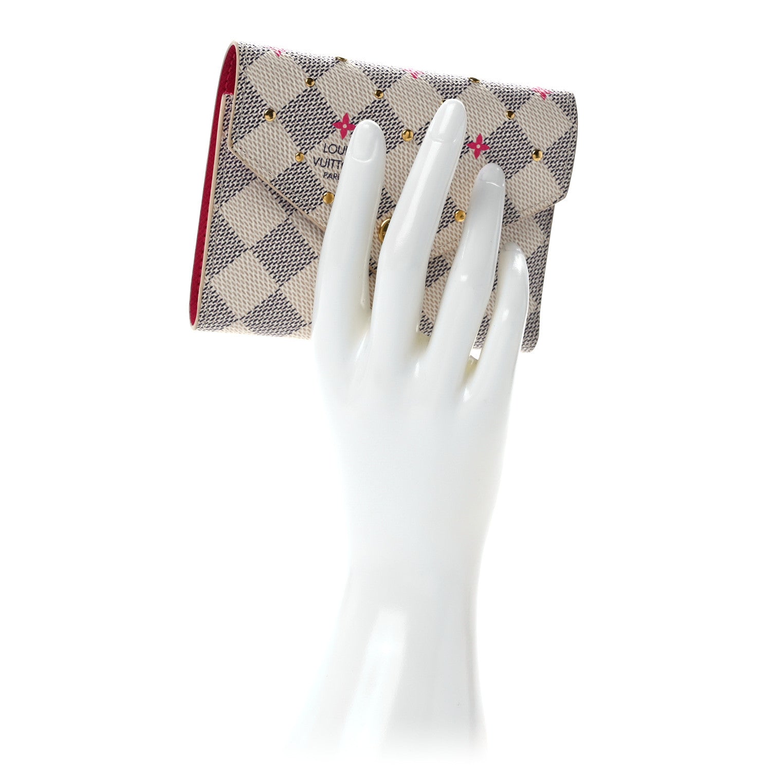 Louis Vuitton Damier Azur Studded Victorine Wallet 2 of 9
