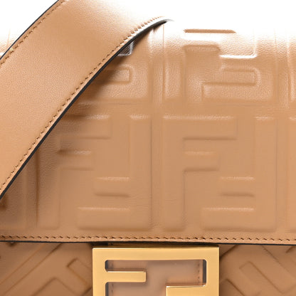 Fendi Nappa FF 1974 Embossed Baguette Miele Scuro 8 of 10