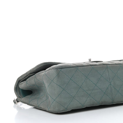 Chanel Iridescent Caviar Quilted Jumbo Double Flap Turquoise 8 of 13