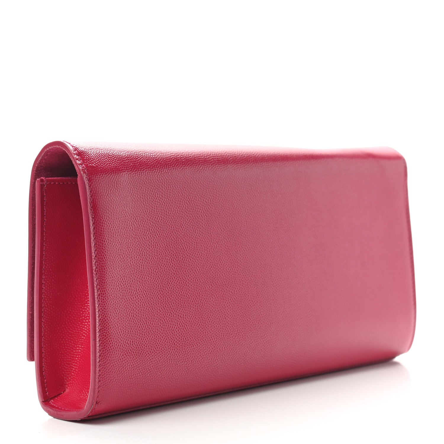 Saint Laurent Calfskin Classic Monogram Cassandre Clutch Lipstick Fuchsia 2 of 7