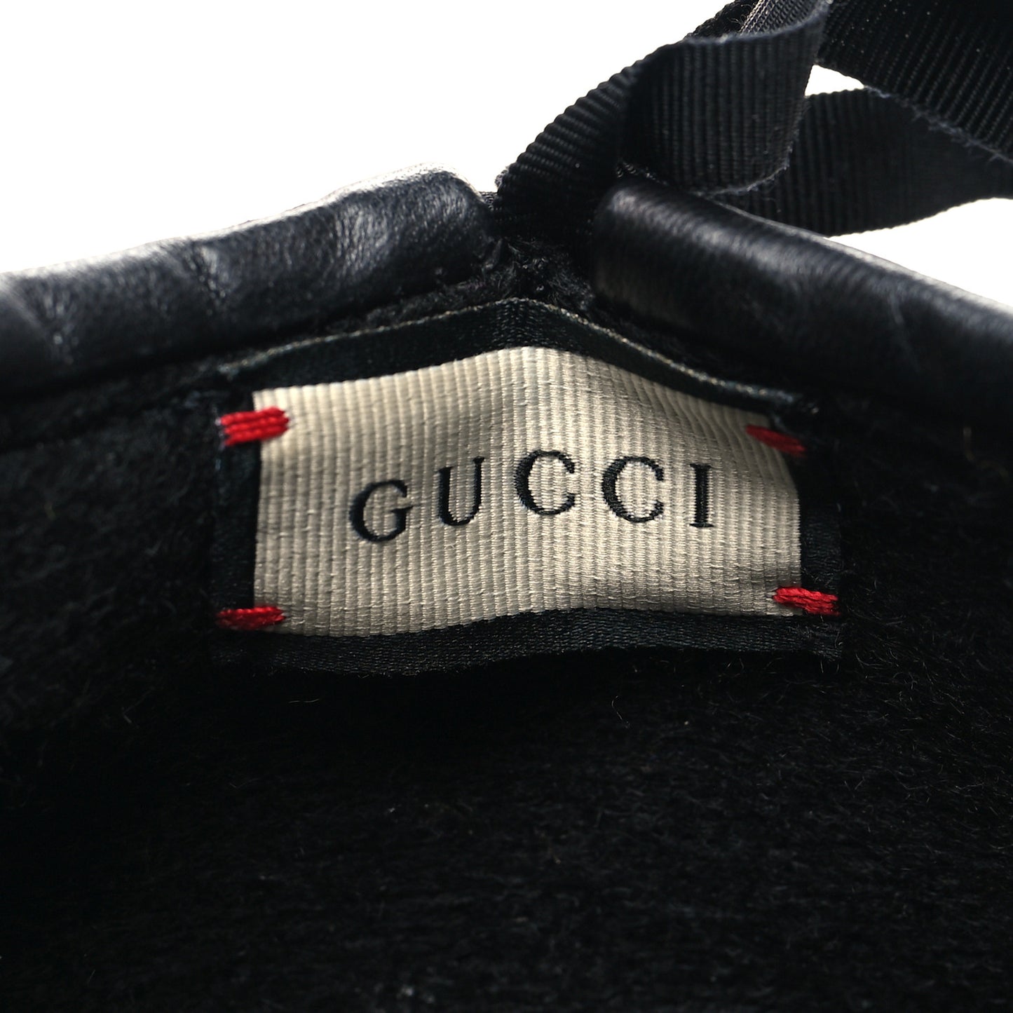 Felt Embroidered GG Patch Beret Hat M Black