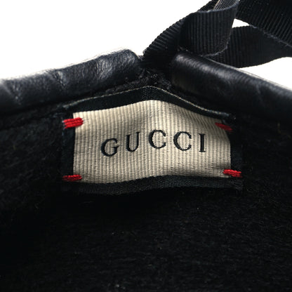 Gucci Felt Embroidered GG Patch Beret Hat M Black 8 of 8