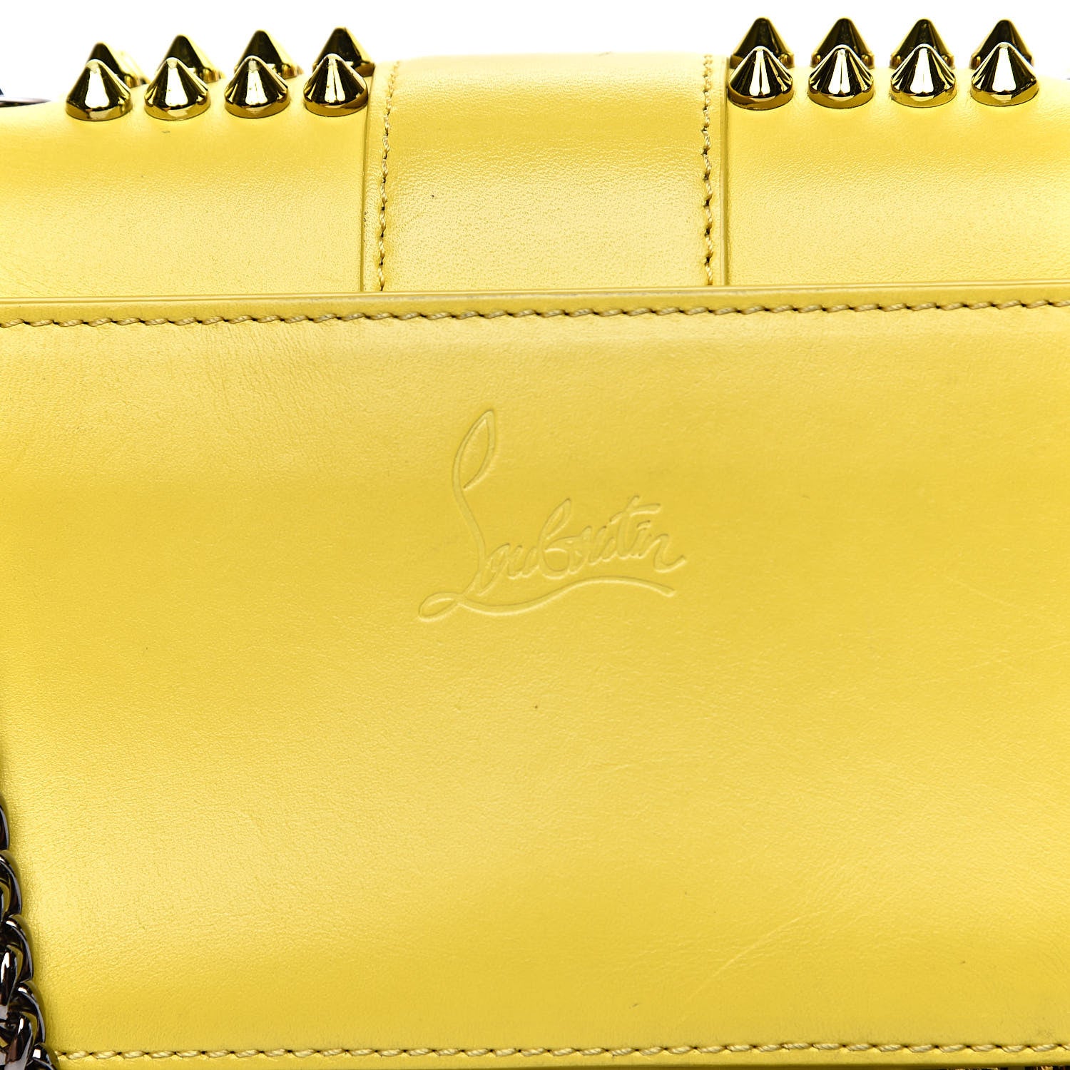 Christian Louboutin Calfskin Spikes Mini Sweety Charity Crossbody Bag Mimosa 10 of 13