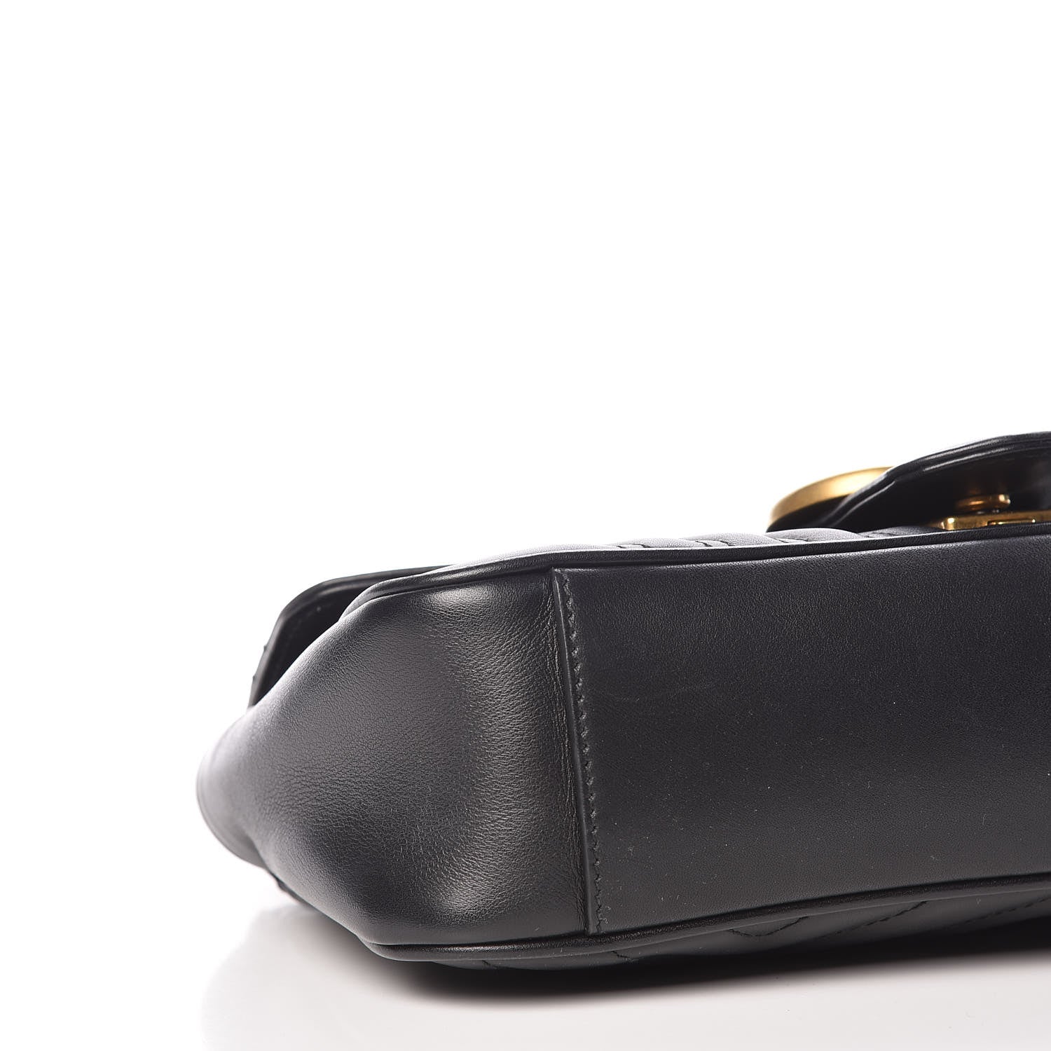 Gucci Calfskin Matelasse Small GG Marmont Shoulder Bag Black 5 of 13