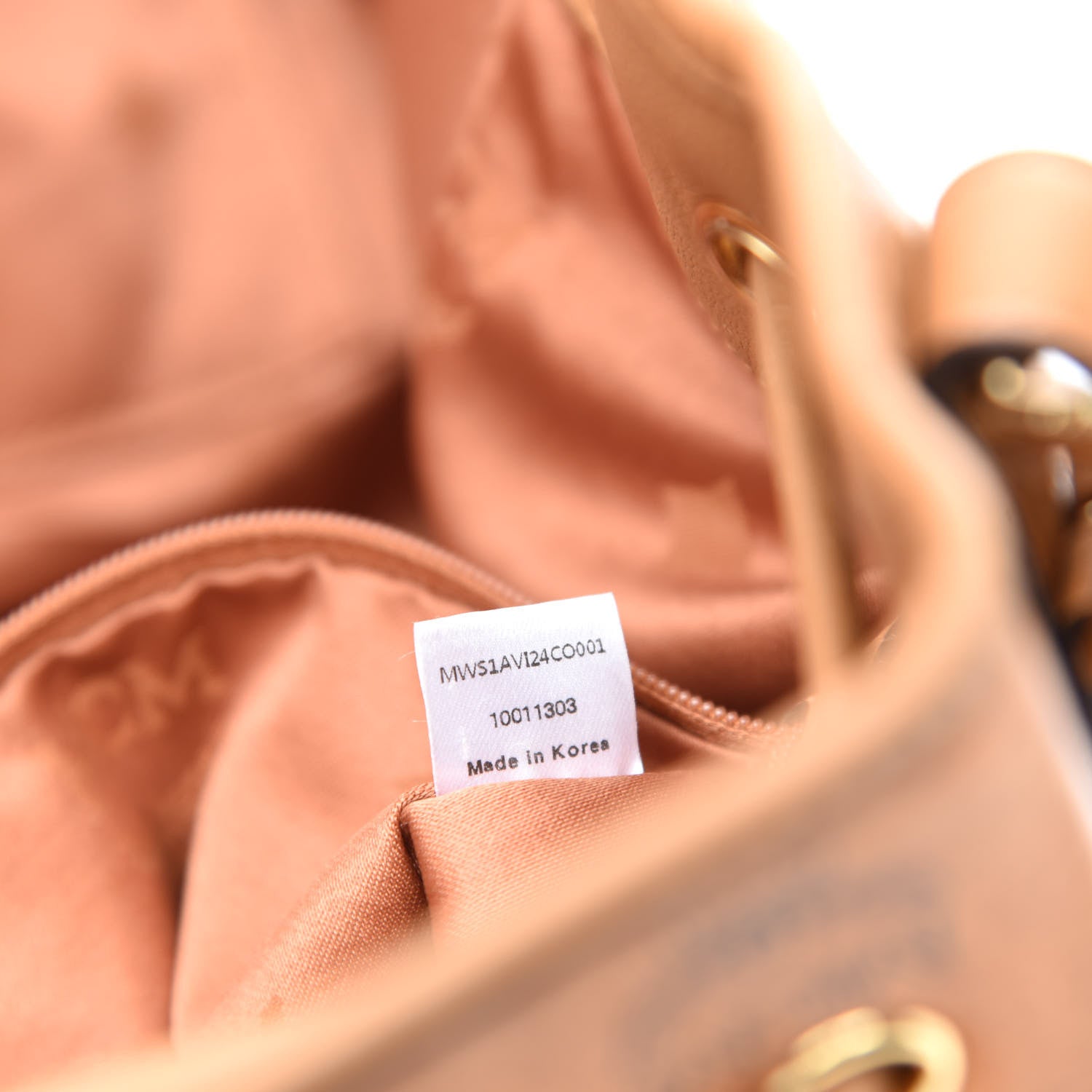 MCM Visetos Medium Drawstring Shopper Cognac 14 of 15
