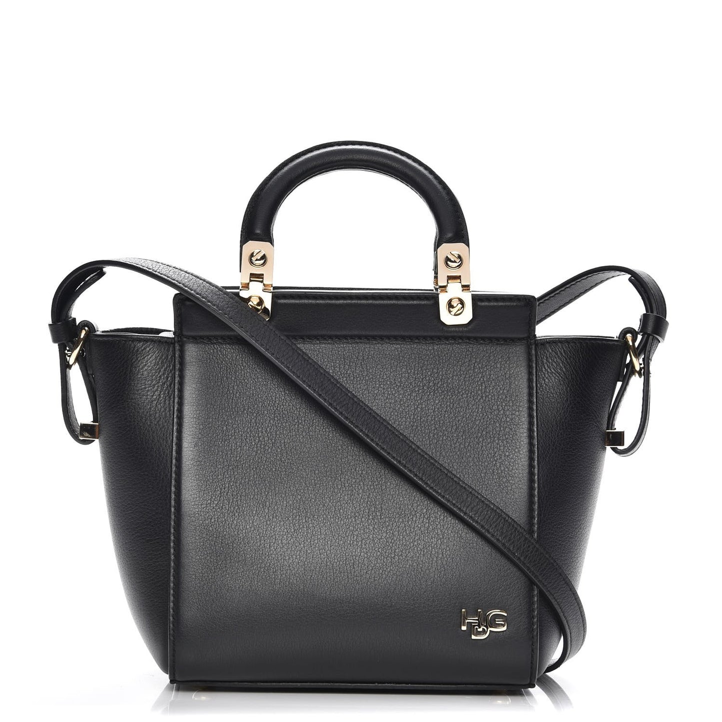 Calfskin Mini HDG Top Handle Crossbody Bag Black