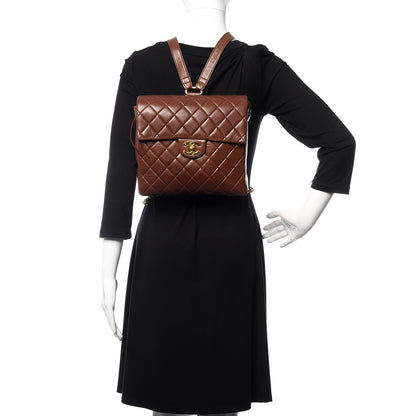 Chanel Lambskin Quilted Backpack Brown 2 of 20