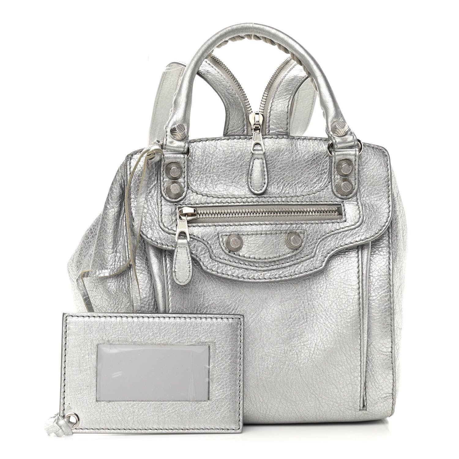 Balenciaga Metallic Agneau Giant 12 Silver Hardware Traveler Convertible Backpack Gris Aluminum 1 of 12