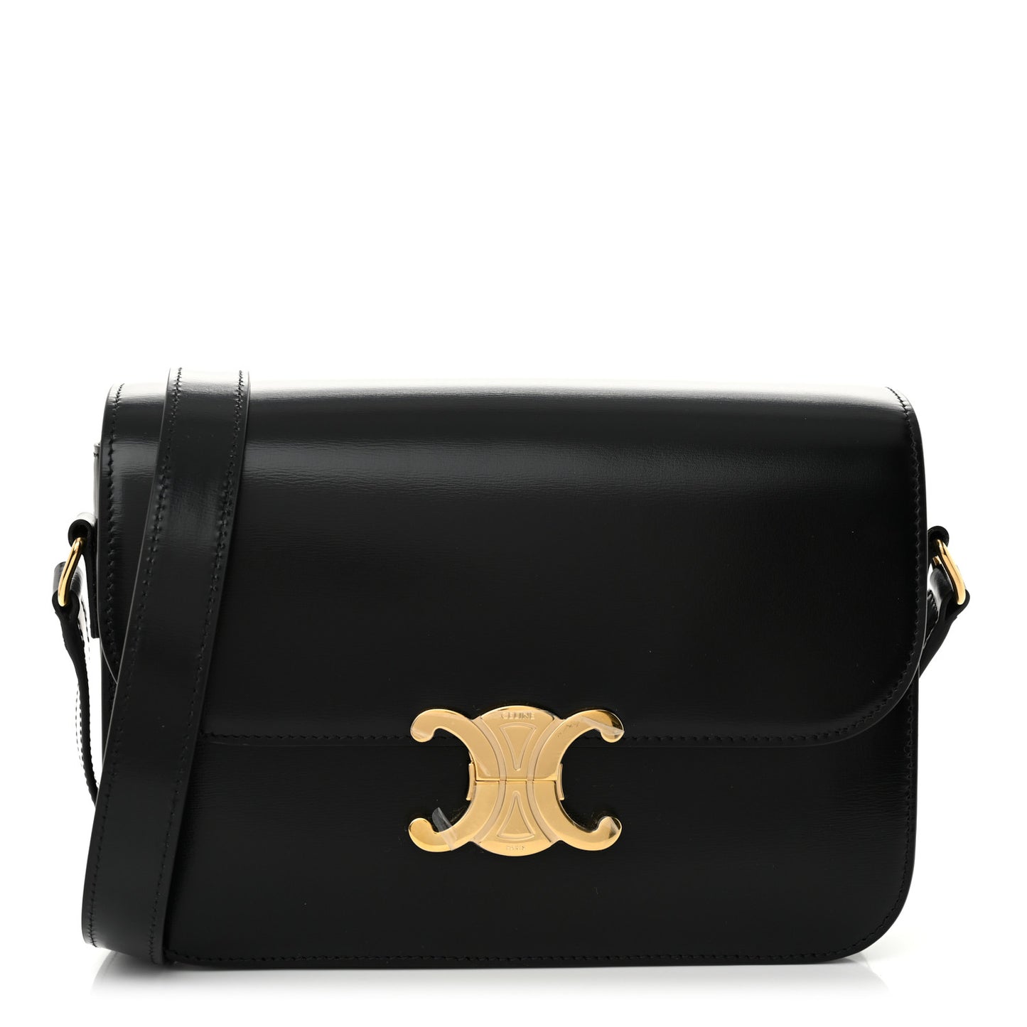 Shiny Calfskin Medium Triomphe Black