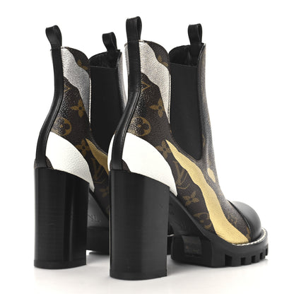 Louis Vuitton X LOL Patent Calfskin Monogram Star Trail Chelsea Ankle Boots 36 Gold Silver 5 of 9