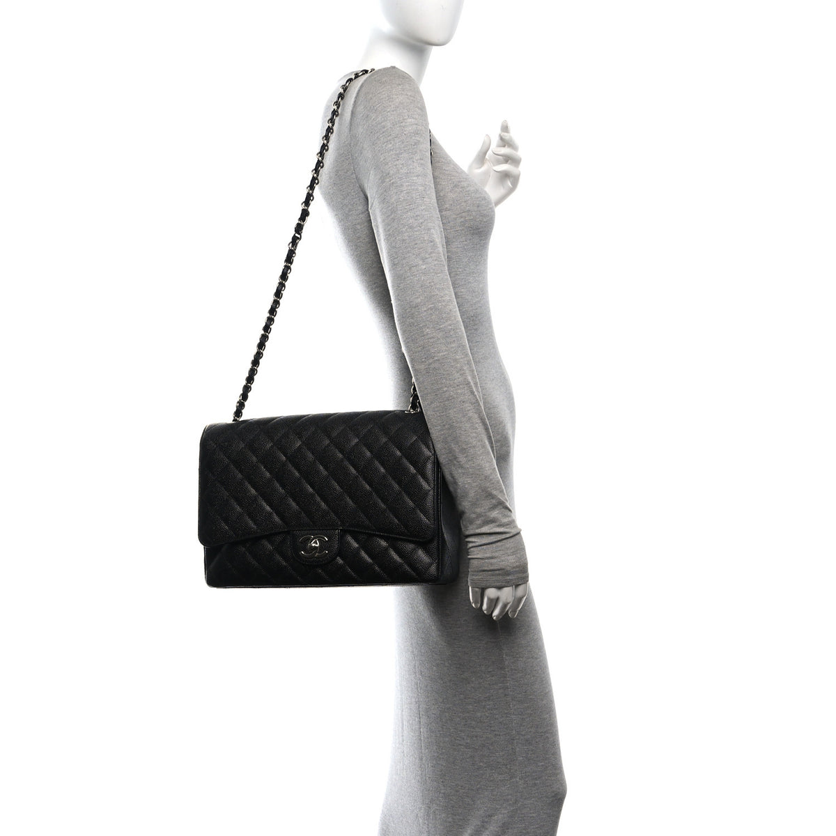 Chanel Caviar Quilted Maxi Double Flap Black 2 of 10