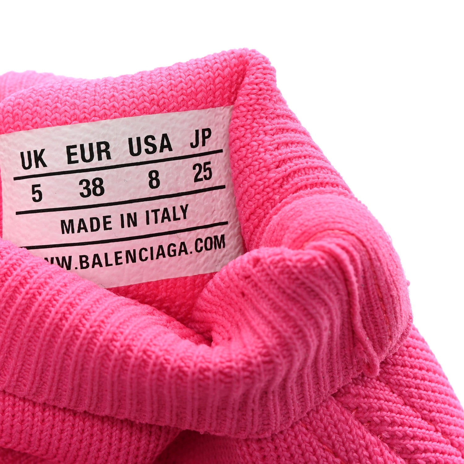 Balenciaga Neoprene Knit Womens Speed Sneakers 38 Pink White 8 of 9