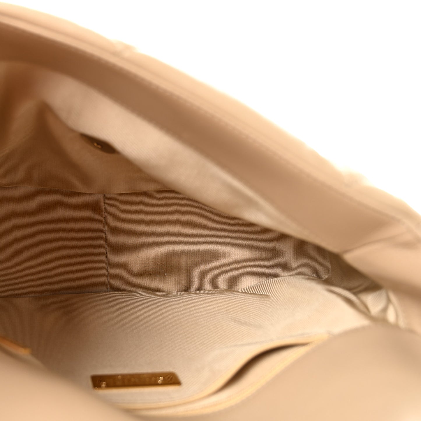 Lambskin Quilted Large Chanel 19 Flap Dark Beige