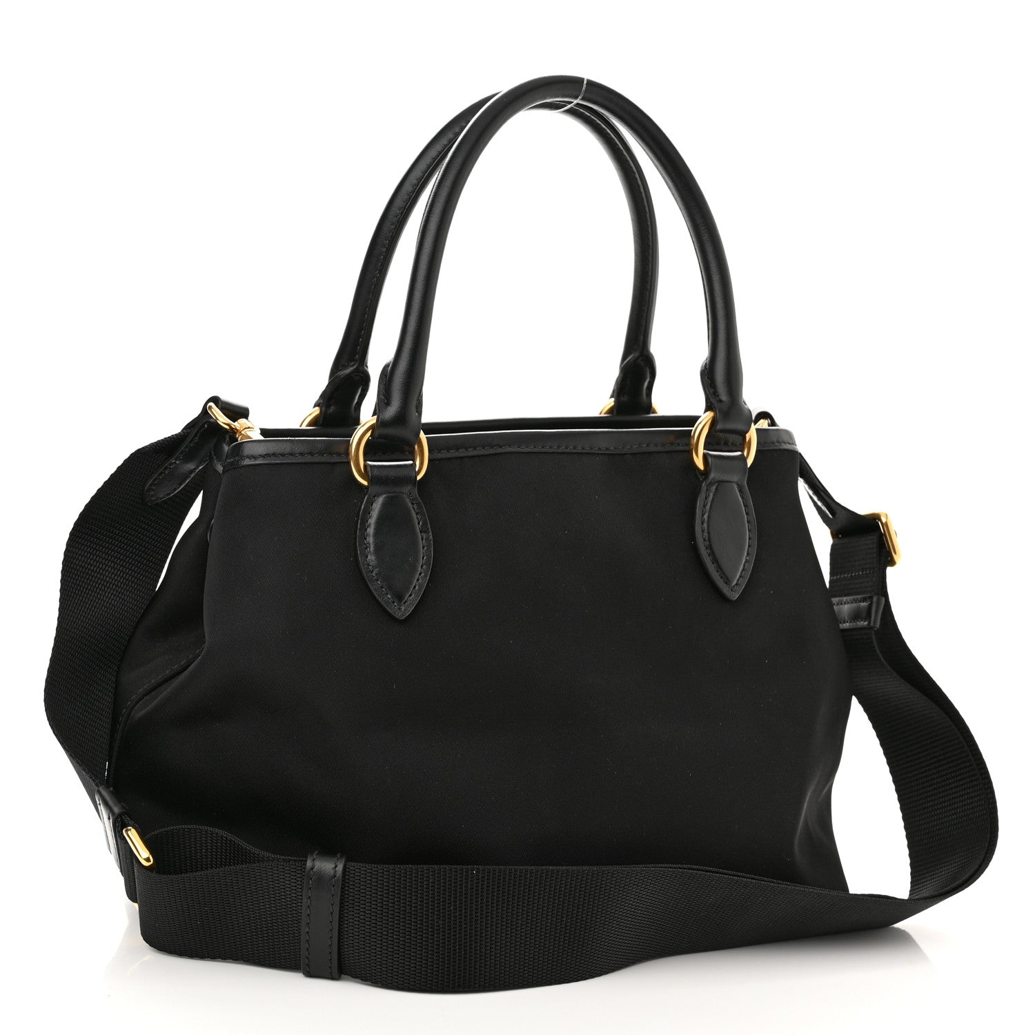 Prada Tessuto Nylon Soft Calf Small Tote Black 3 of 10