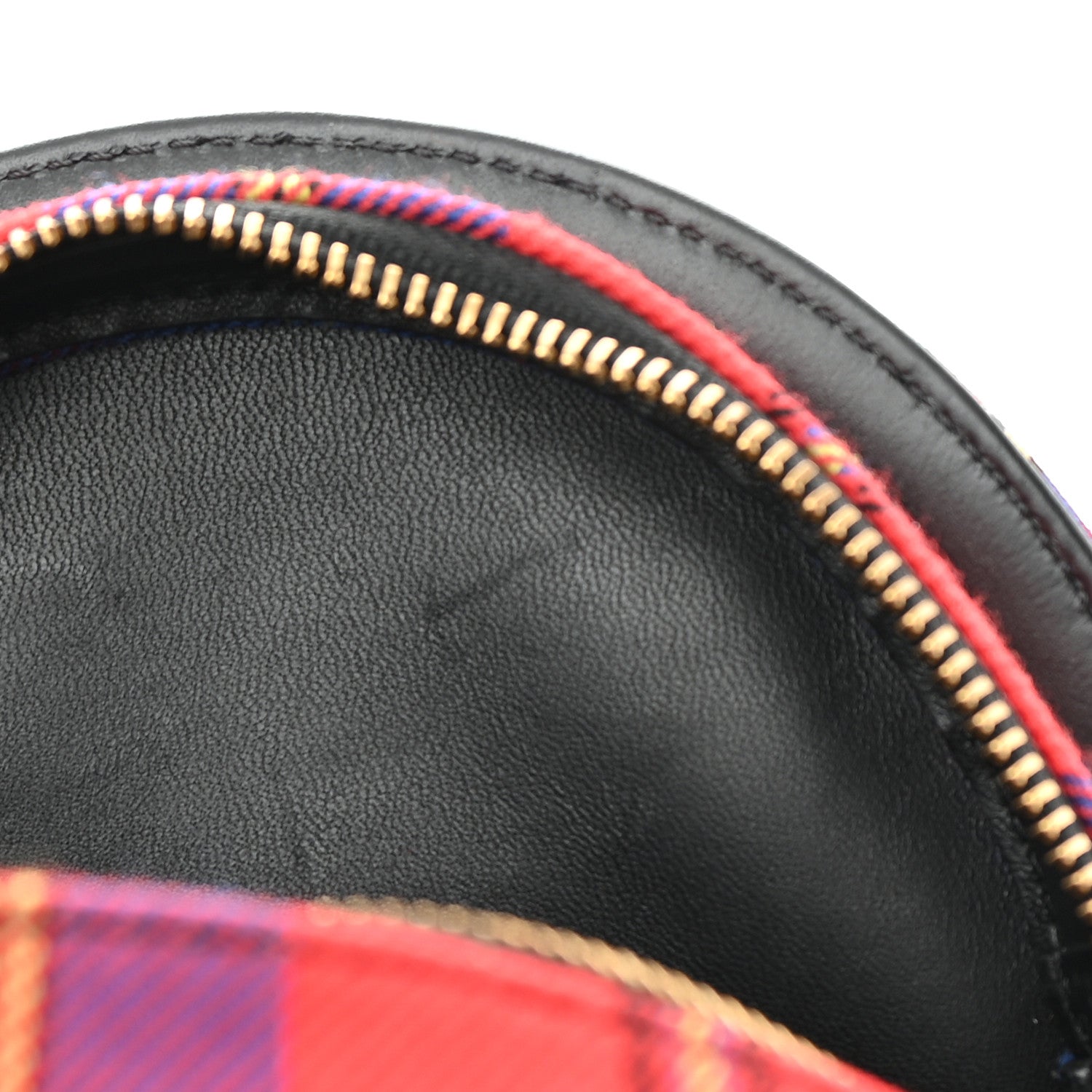 Versace Tartan Small Medallion Tribute Bowling Bag Red 13 of 14