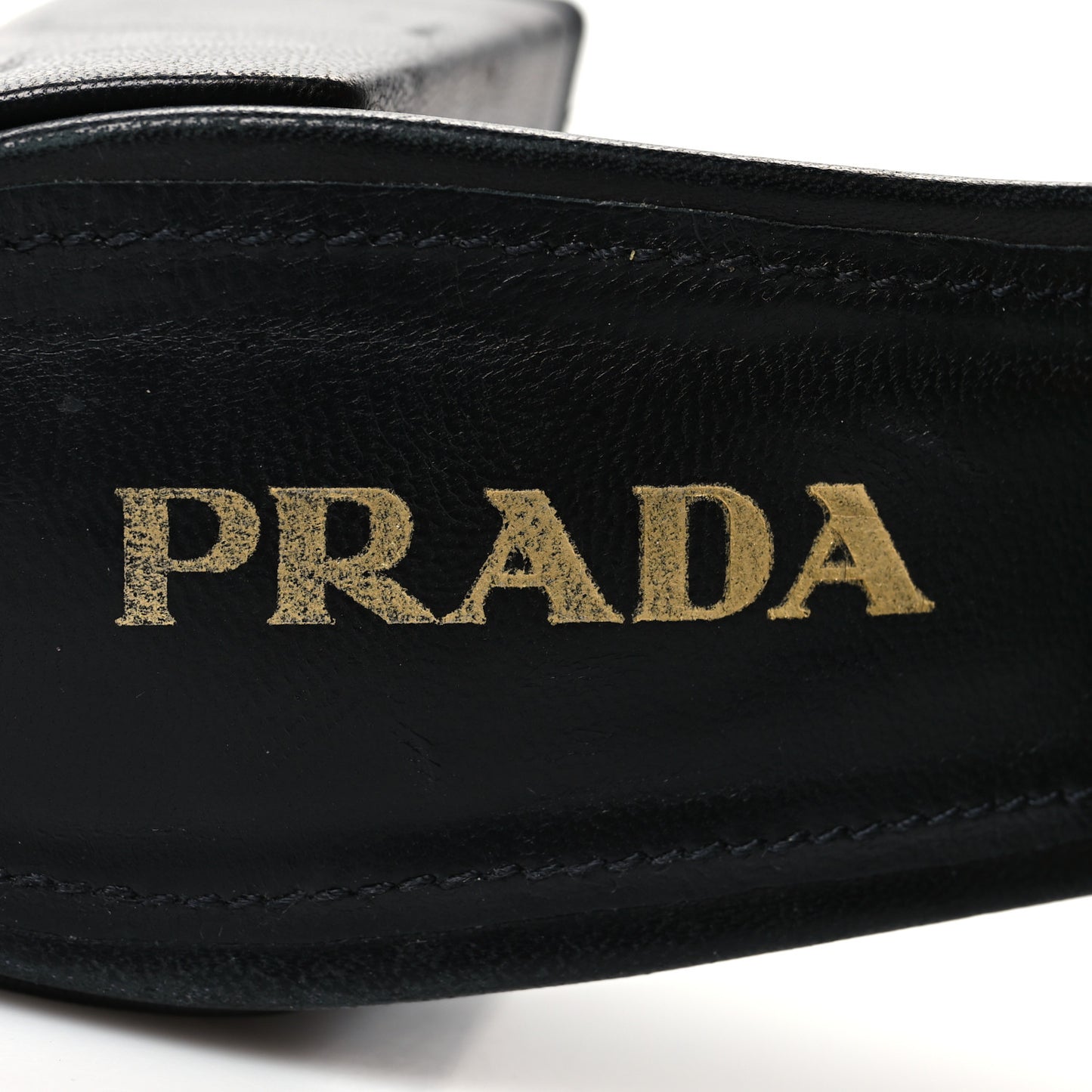 Nappa Logo Quilted 65mm Block Heel Slide Sandals 39 Black