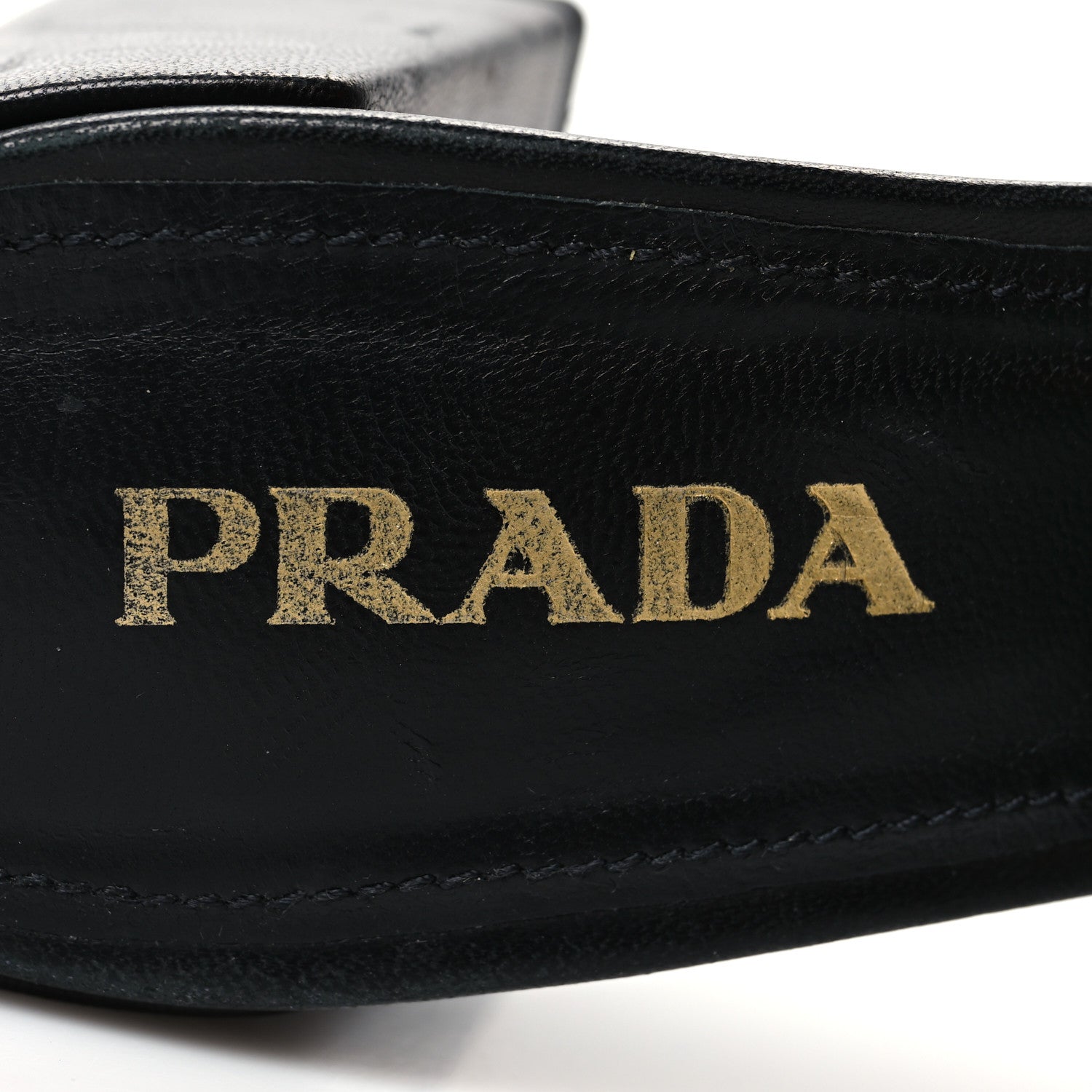 Prada Nappa Logo Quilted 65mm Block Heel Slide Sandals 39 Black 7 of 9