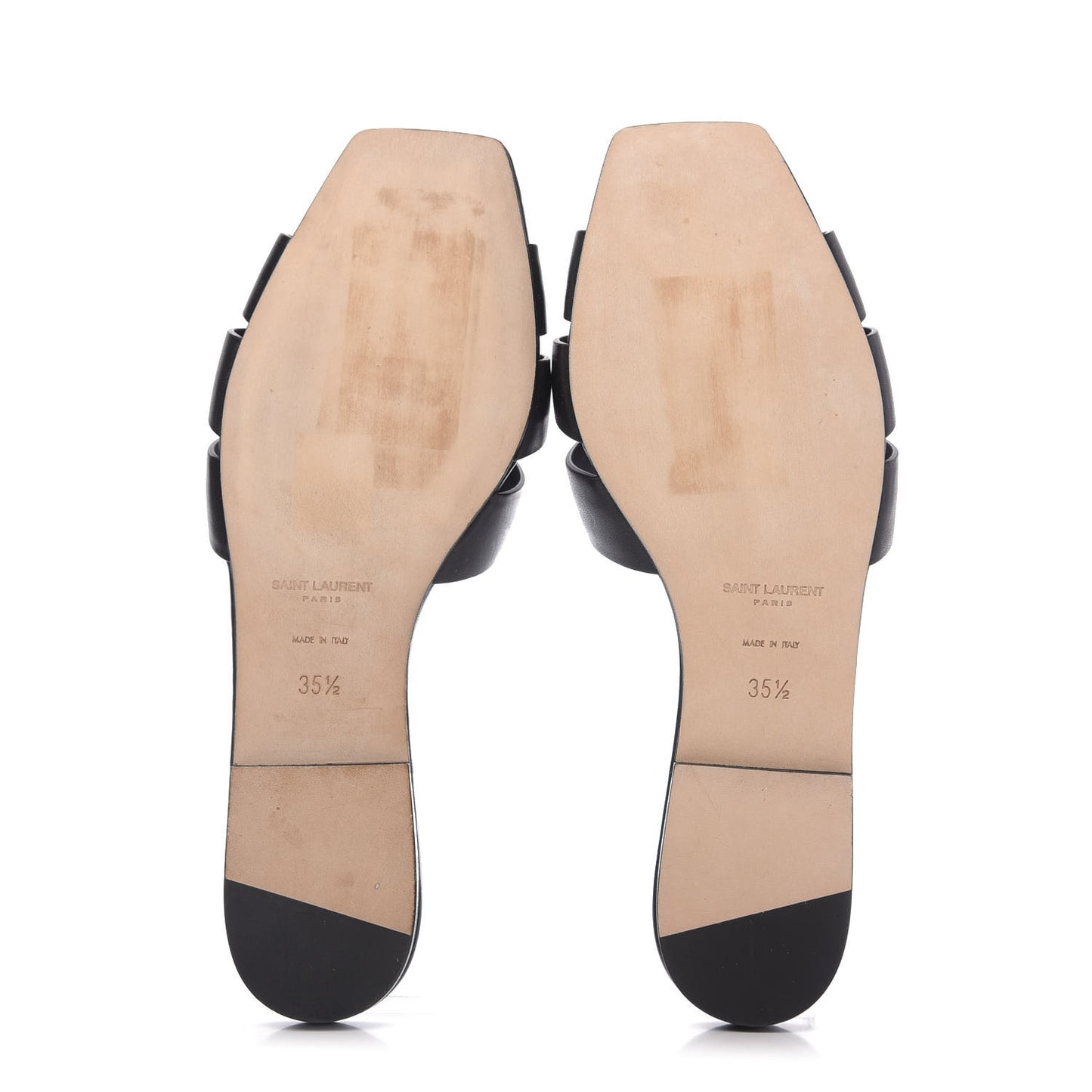Calfskin Nu Pied 05 Slide Sandals 35.5 Black