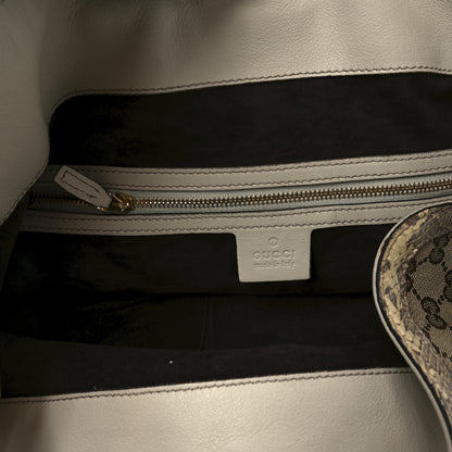 Gucci Monogram Large Indy Top Handle Hobo Off White 6 of 11