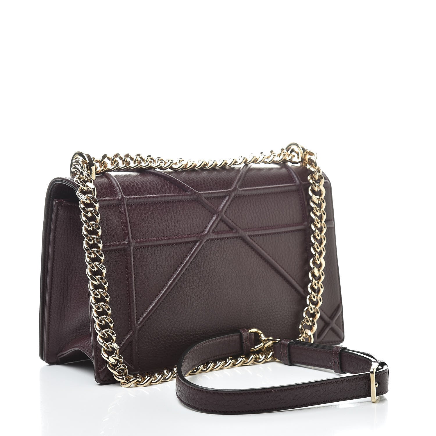 Christian Dior Grained Calfskin Medium Diorama Flap Bag Amaranth 3 of 12