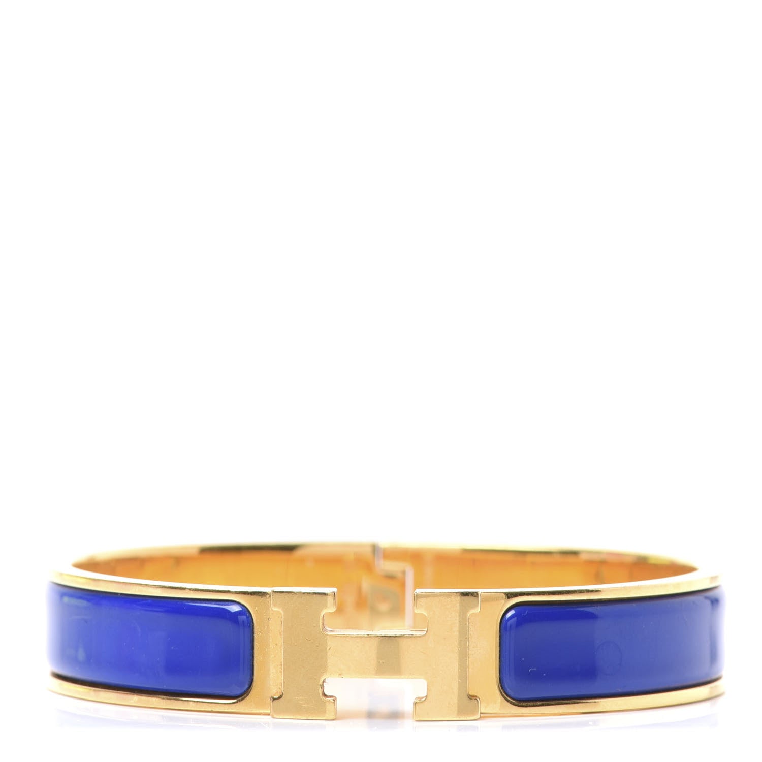 Hermes Enamel Narrow Clic Clac H Bracelet PM Bleu Royal 1 of 4