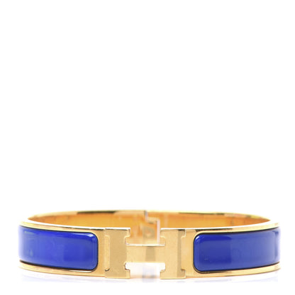 Hermes Enamel Narrow Clic Clac H Bracelet PM Bleu Royal 1 of 4