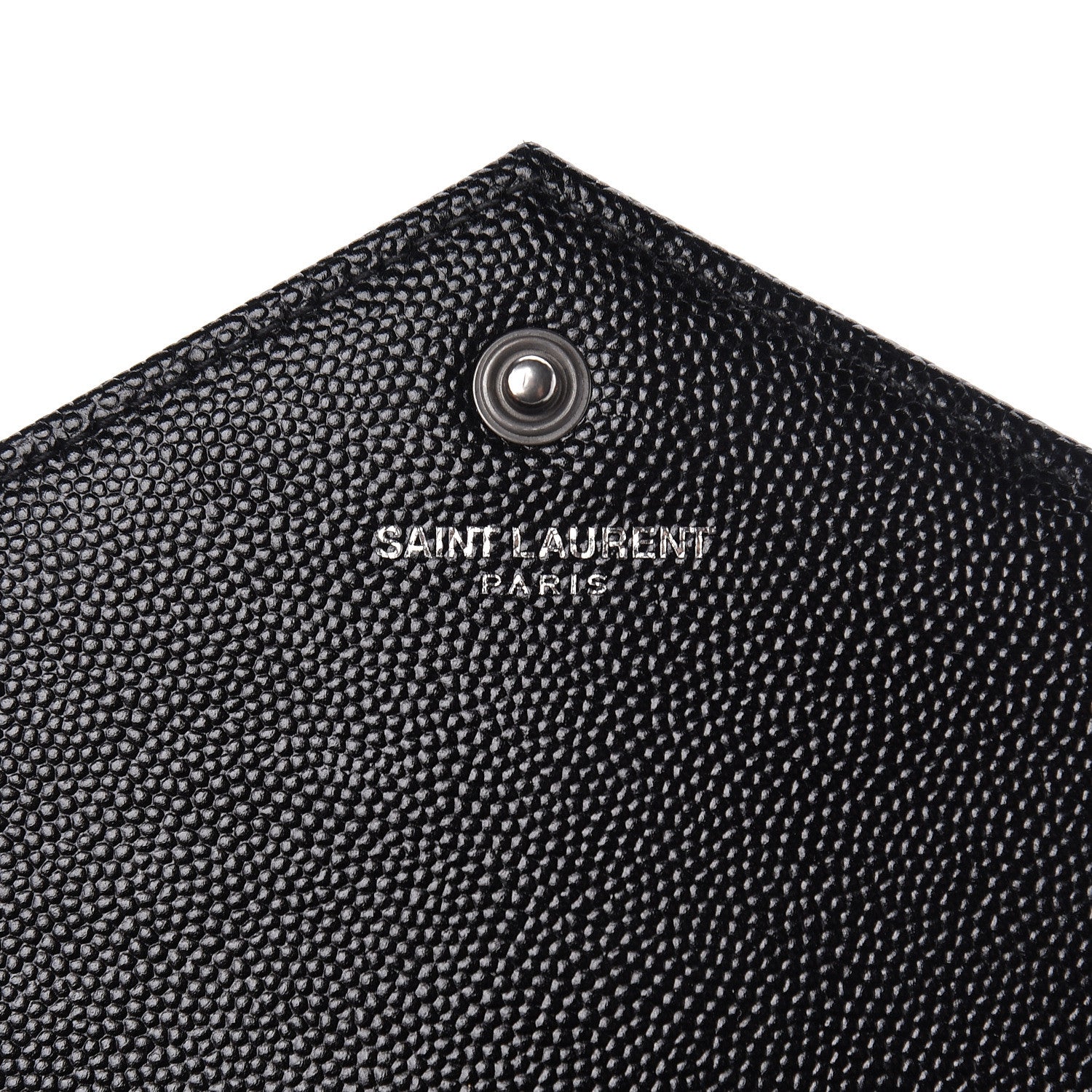 Saint Laurent Grain De Poudre Matelasse Chevron Monogram Chain Wallet Black 6 of 10