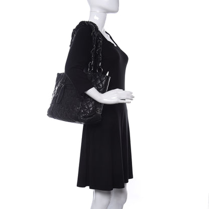 Chanel Distressed Lambskin Vintage Ligne Lady Braid Tote Black 2 of 10