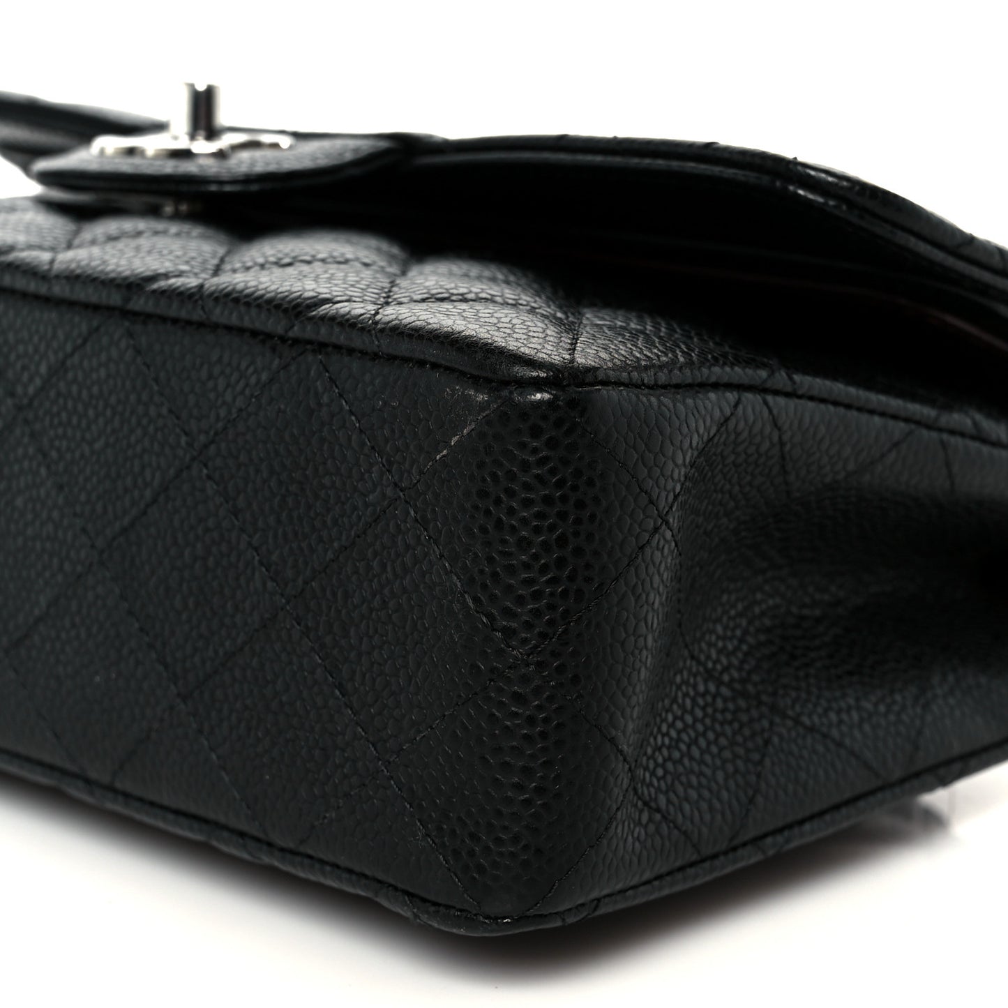 Caviar Quilted Small Double Flap Black