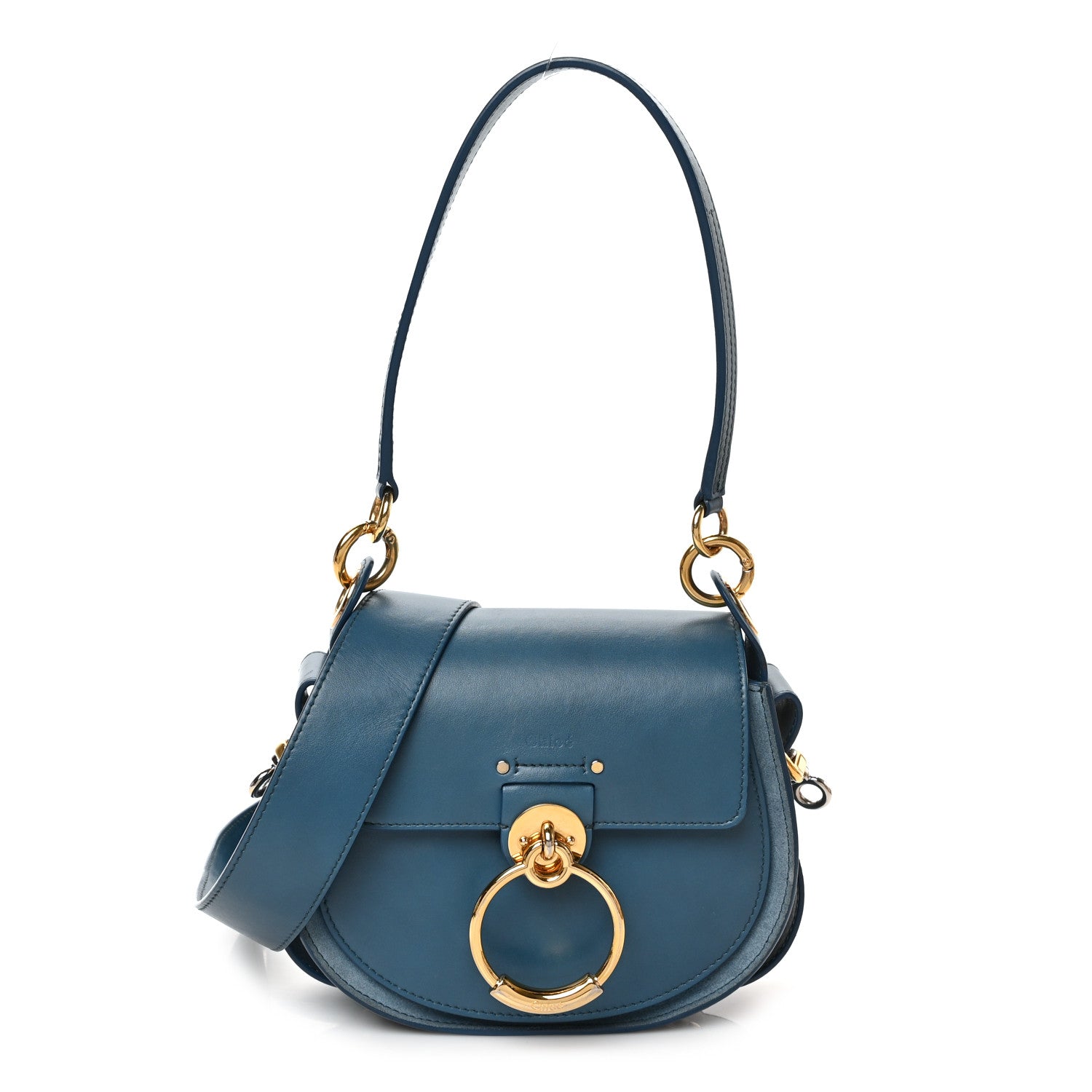 Chloe Calfskin Suede Small Tess Bag Vinyl Blue 1 of 7