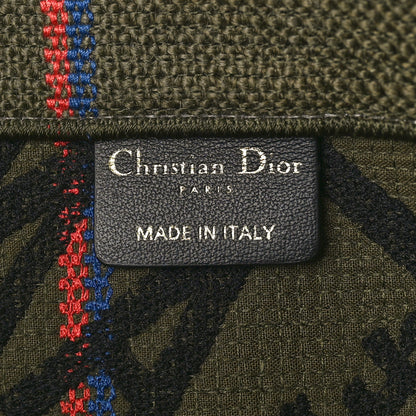 Christian Dior Canvas Jute Embroidered Medium Book Tote Green 6 of 9