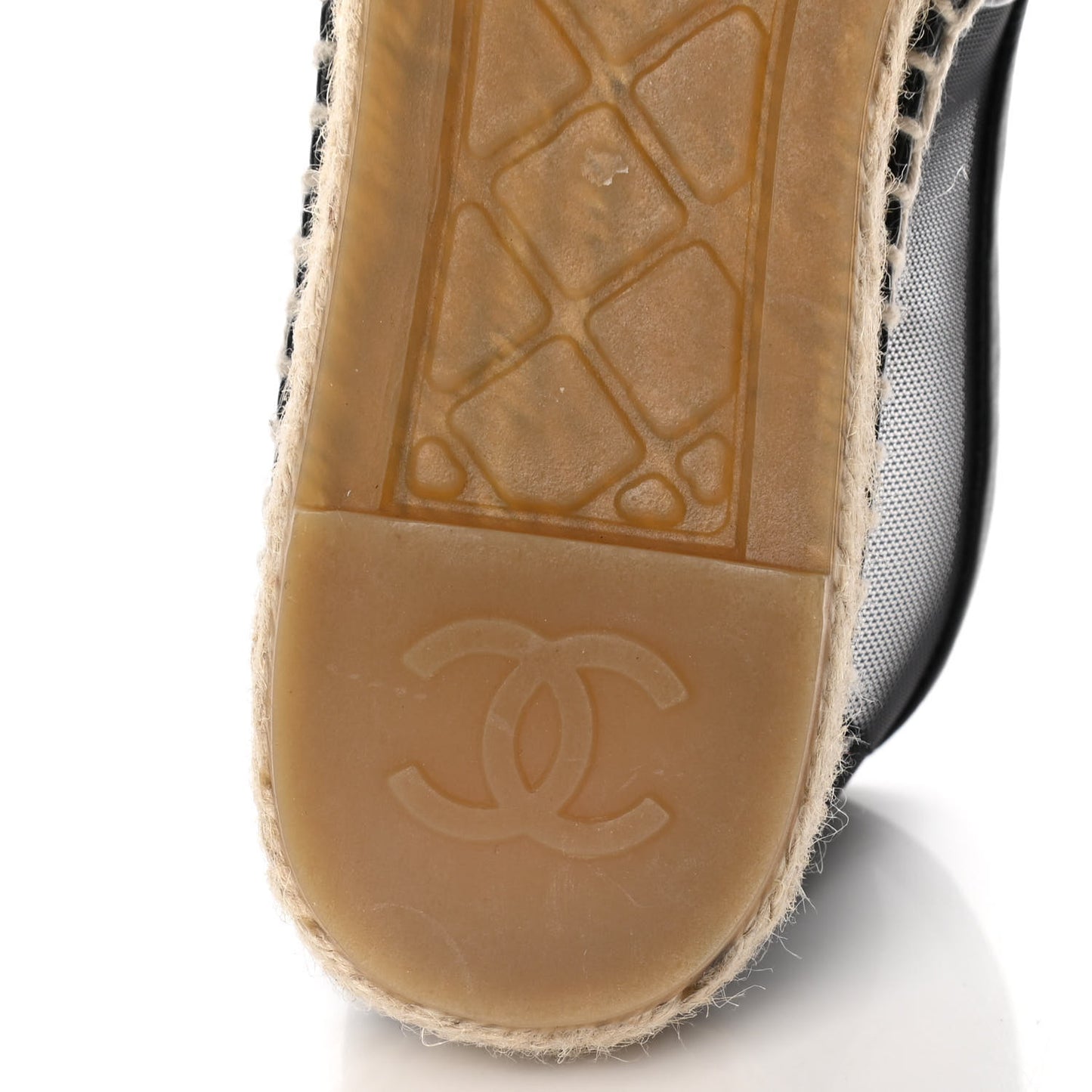 Mesh Grosgrain CC Espadrilles 36 Black