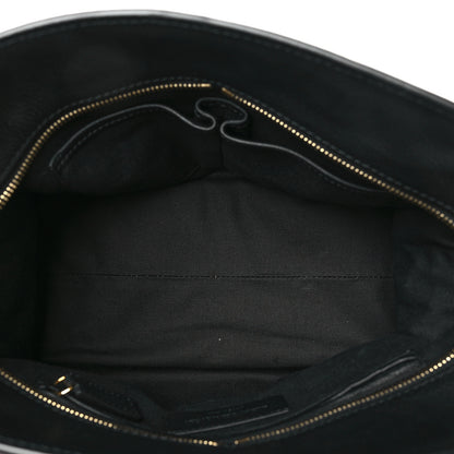 Alexander McQueen Pebbled Calfskin Small Skull Padlock Zip Around Tote Black 5 of 11