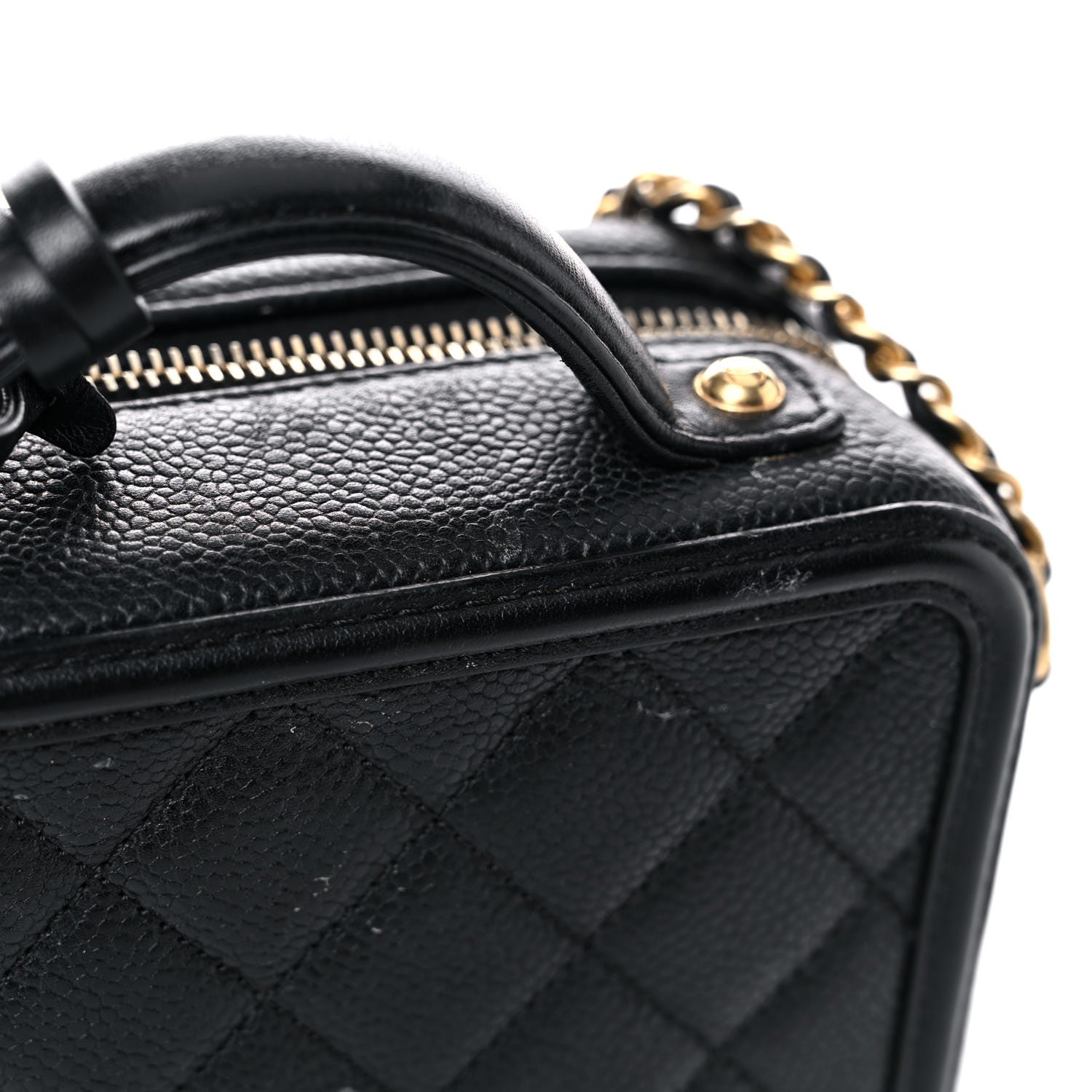 Chanel Caviar Quilted Small CC Filigree Vanity Case Black 14 of 28
