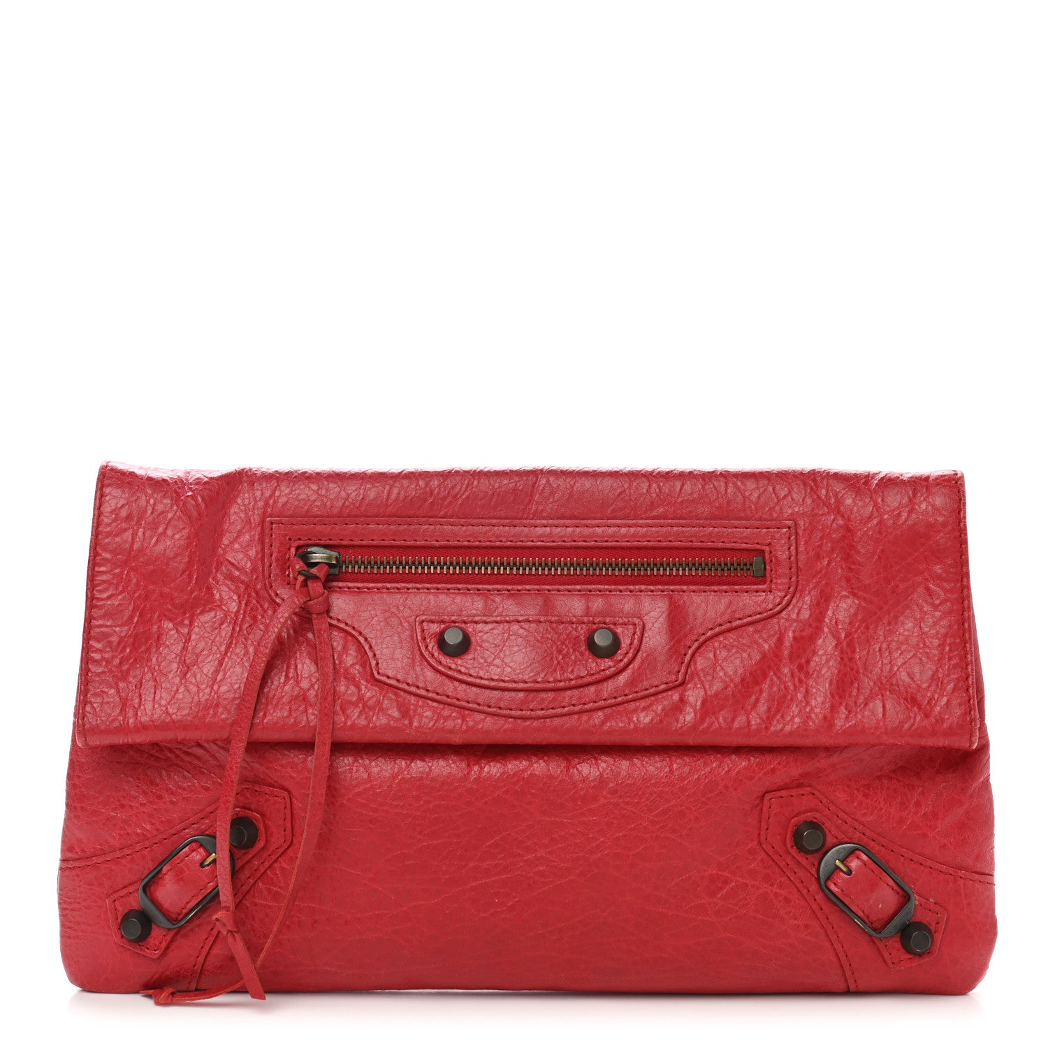 Balenciaga Agneau Classic Hardware Envelope Clutch Rouge Cardinal 3 of 11