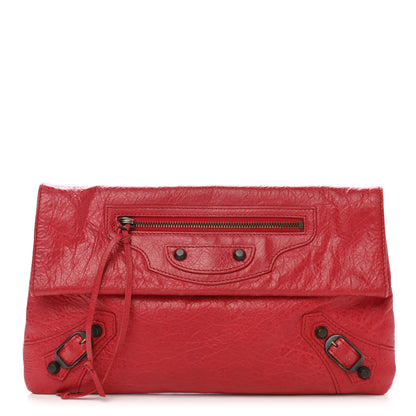 Balenciaga Agneau Classic Hardware Envelope Clutch Rouge Cardinal 3 of 11