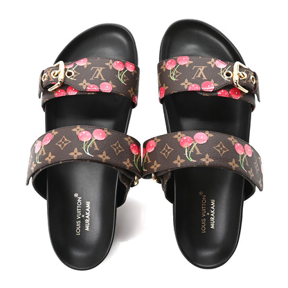 Louis Vuitton LV X TM Monogram Cerises Bom Dia Comfort Mule Sandals 39 2 of 10